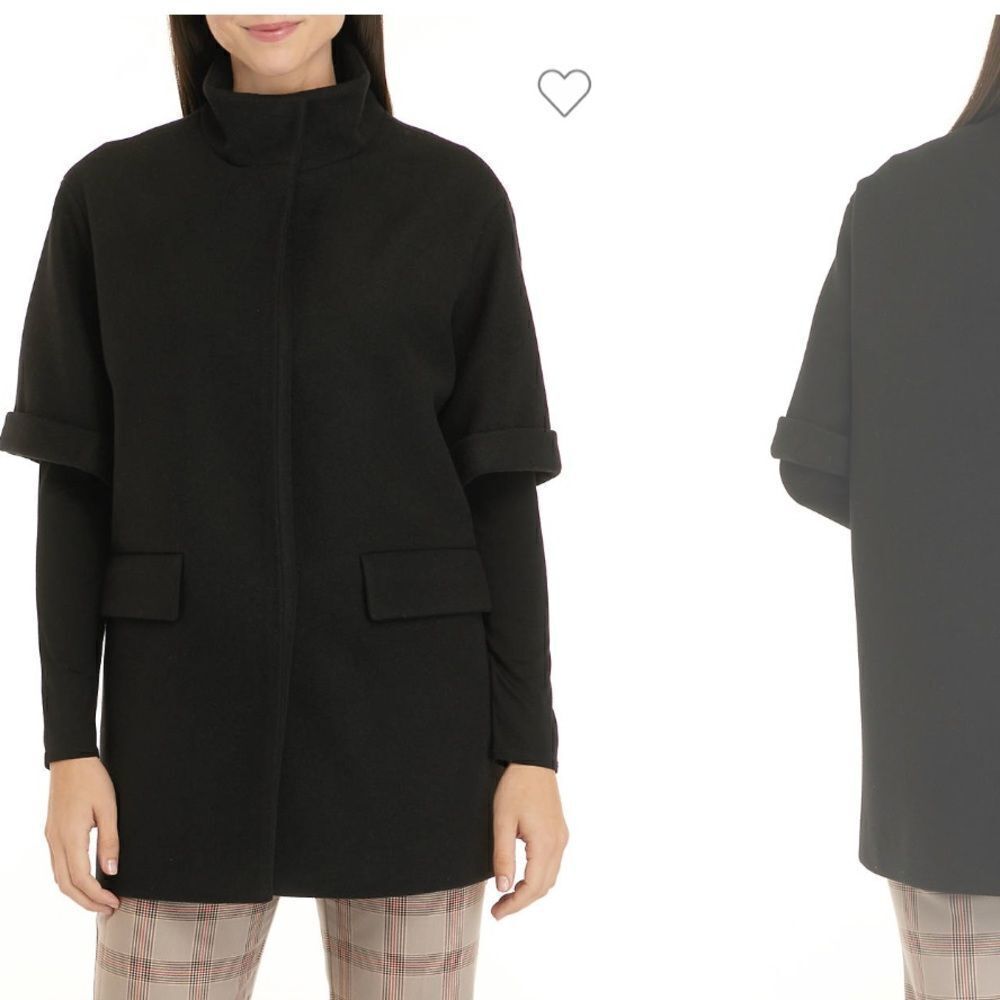 The Limited Minimalist Short Sleeve, Mock neck, fully lined Layering Coat-